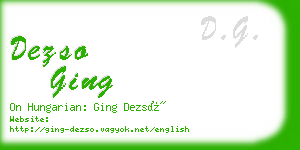 dezso ging business card